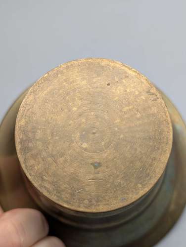 Solid brass pestle and mortar featuring, mid 19th century, Victorian