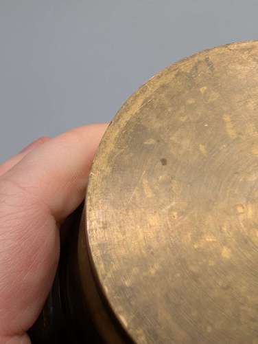 Solid brass pestle and mortar featuring, mid 19th century, Victorian