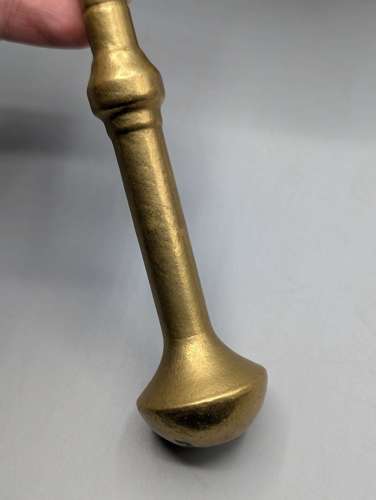 Solid brass pestle and mortar featuring, mid 19th century, Victorian