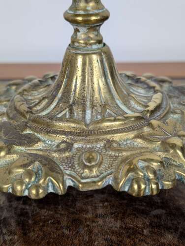 Victorian brass tazza with pierced dish and registration mark, England, late 19th century