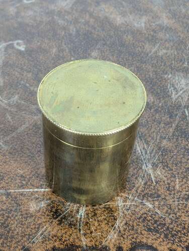 Victorian brass linen prover or thread counter with magnifier in original case, 19th C
