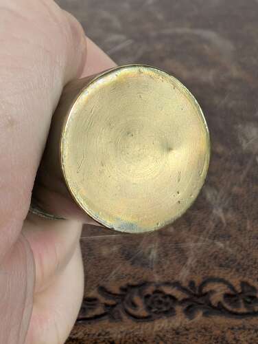 Victorian brass linen prover or thread counter with magnifier in original case, 19th C