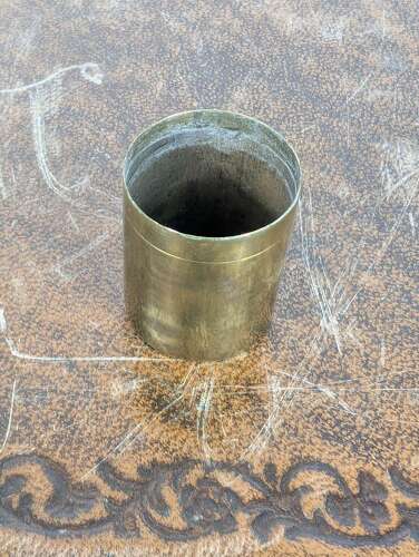 Victorian brass linen prover or thread counter with magnifier in original case, 19th C
