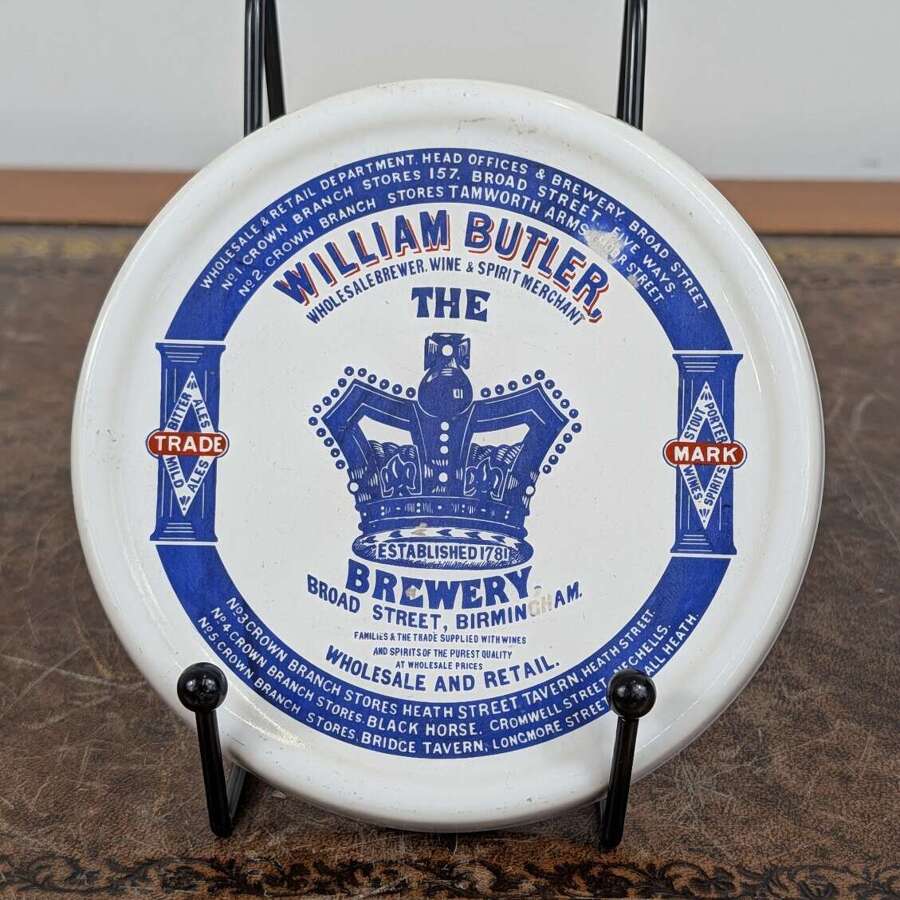William Butler brewery ceramic advertising coaster Birmingham Taunton Country Crafts