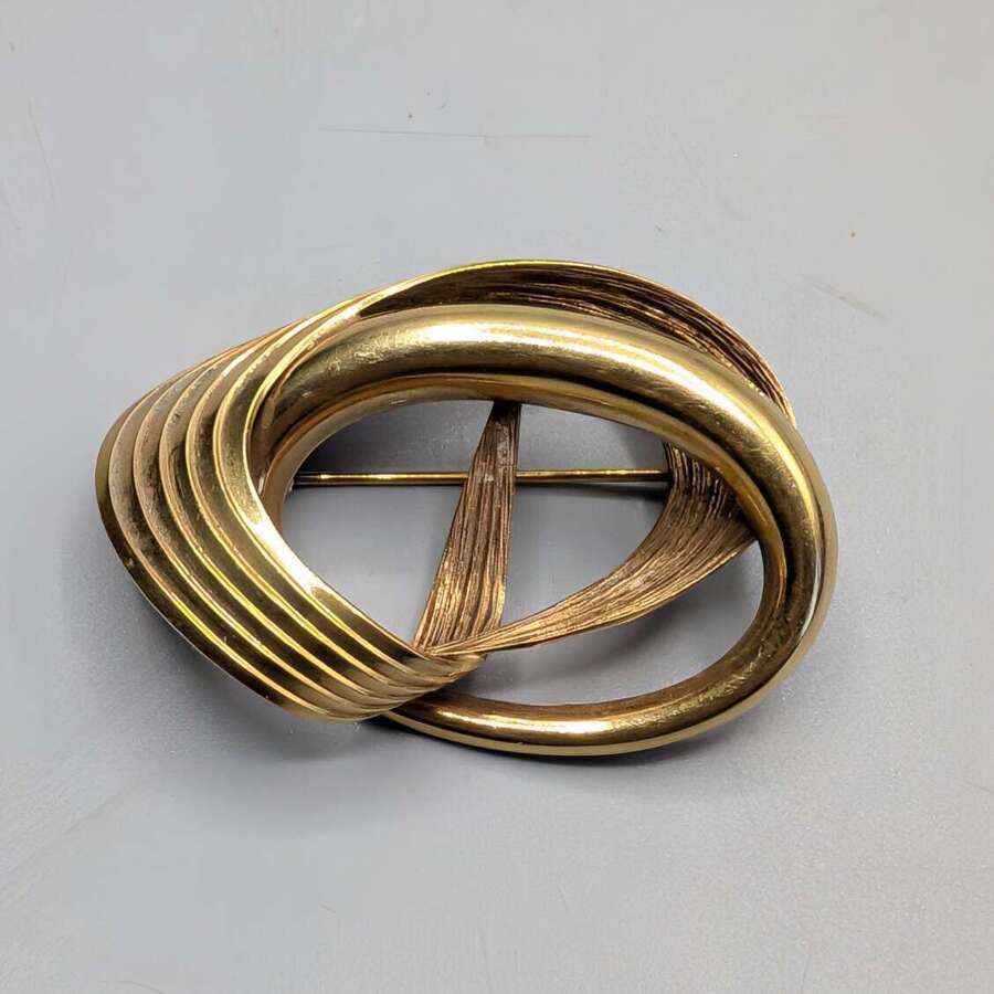 Rolled gold brooch, German modernist design, c.1960s