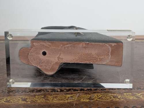 Cristina Puell modernist terracotta sculpture mantel clock, Spain, c.1980