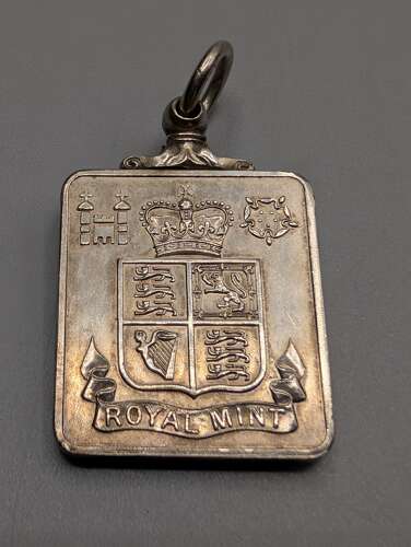 Royal Mint sterling silver proof-set plaque pendant, 1984