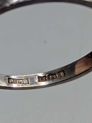 Vintage sterling silver smoky quartz cocktail ring, English hallmark, size I½