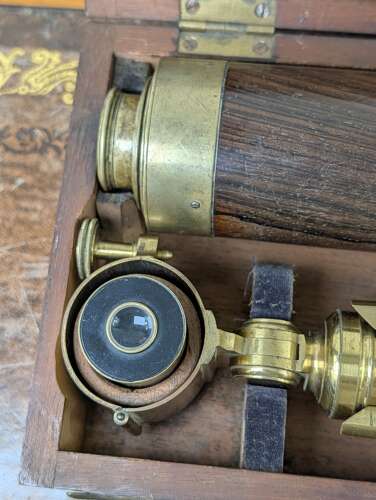 Victorian brass telescope signed Dancer Manchester with tripod and case, circa 1850